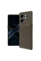 İnfinix Smart 9 Kılıf Auto Focus Karbon Kapak - Kahverengi