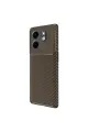 İnfinix Smart 9 Kılıf Auto Focus Karbon Kapak - Kahverengi