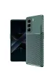 İnfinix Hot 50 4g Kılıf Auto Focus Karbon Kapak - Koyu Yeşil