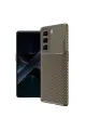 İnfinix Hot 50 4g Kılıf Auto Focus Karbon Kapak - Kahverengi