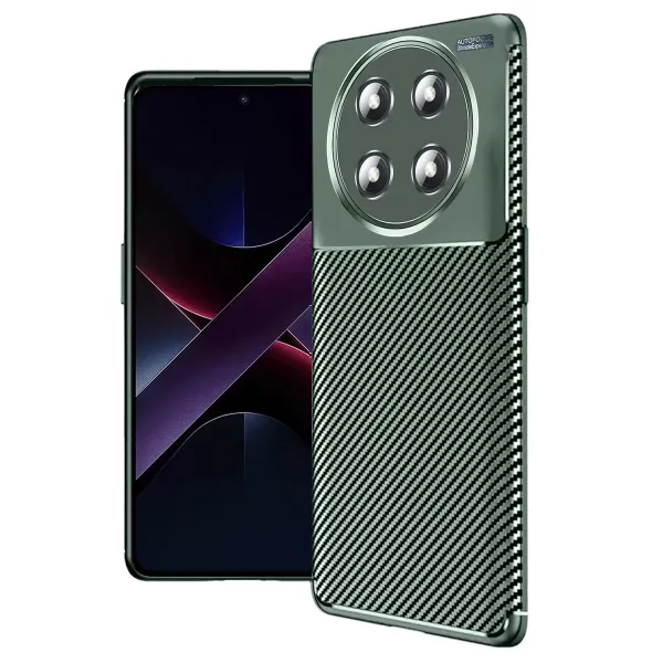 Honor Magic 7 Lite Kılıf Auto Focus Karbon Kapak - Koyu Yeşil