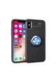 Apple İphone Xs Max Kılıf Range Yüzüklü Silikon - Siyah-mavi