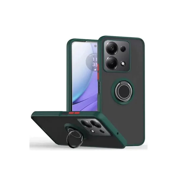 Xiaomi Redmi Note 13 Pro 4g Montreal Yüzüklü Silikon Kapak - Yeşil