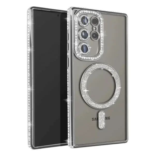 Samsung Galaxy S23 Ultra Joke Simli Magneticsafe Kılıf - Gümüş