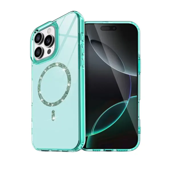 Apple İphone 15 Pro Max Live Diamond Magsafe Kapak - Yeşil