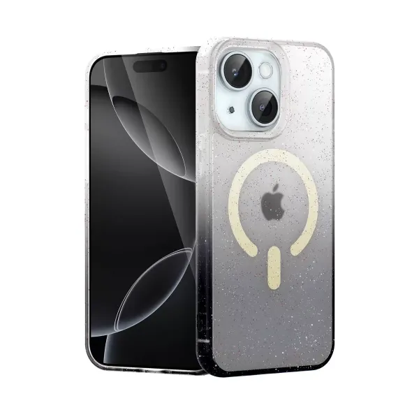 Apple İphone 14 Pummel Shiny Magsafe Kapak - Siyah