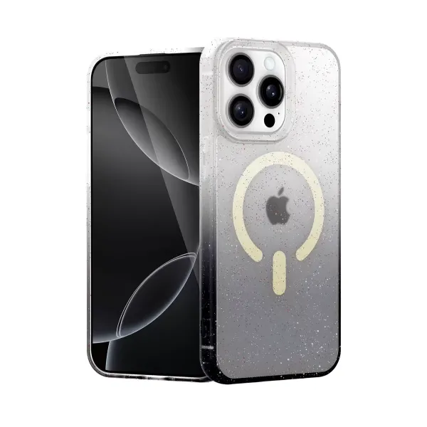 Apple İphone 14 Pro Pummel Shiny Magsafe Kapak - Siyah