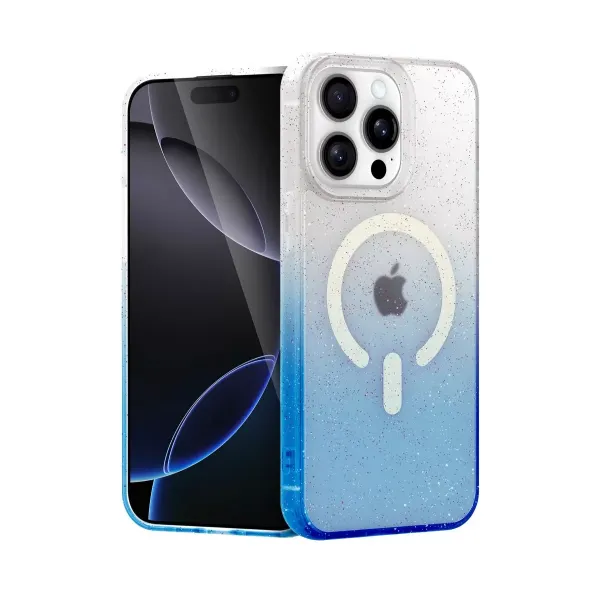 Apple İphone 14 Pro Max Pummel Shiny Magsafe Kapak - Mavi