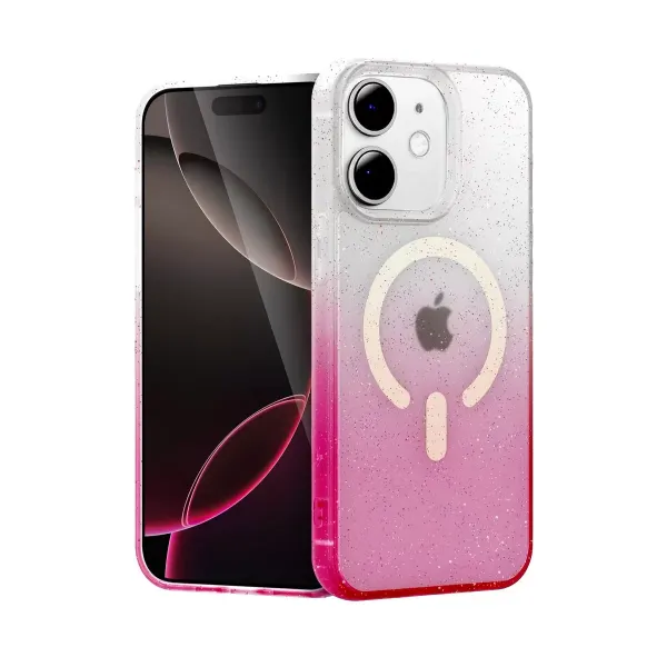 Apple İphone 12 Pummel Shiny Magsafe Kapak - Pembe