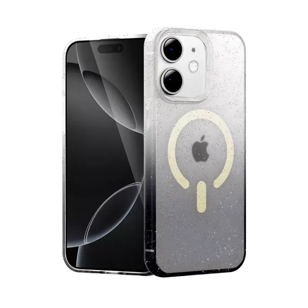 Apple İphone 12 Pummel Shiny Magsafe Kapak - Siyah