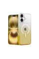 Apple İphone 16 Plus Pummel Shiny Magsafe Kapak - Gold