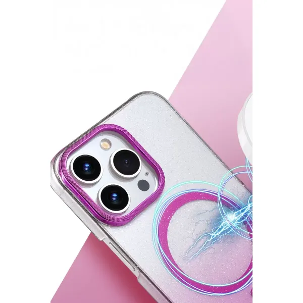 Apple İphone 14 Pro Max Glossy Magsafe Kapak - Mavi