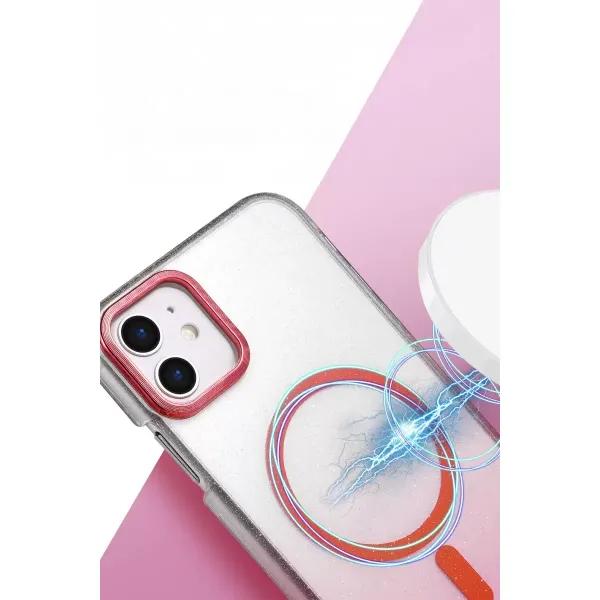 Apple İphone 12 Glossy Magsafe Kapak - Siyah