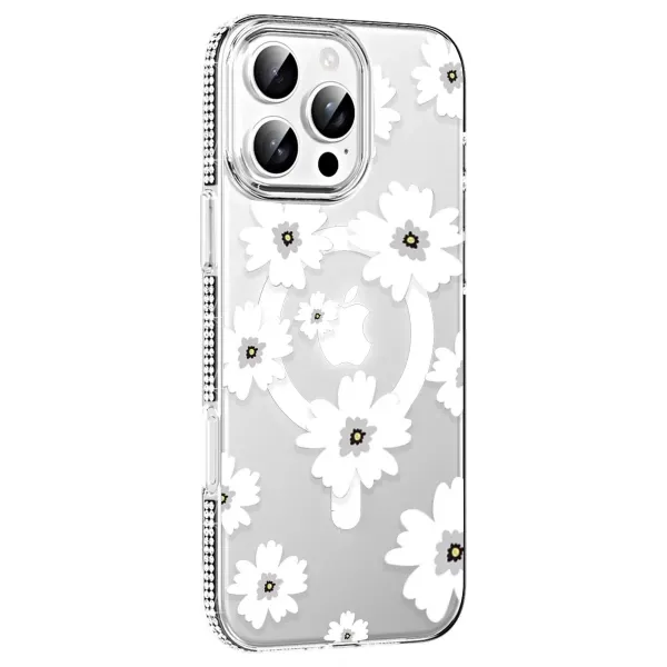 Joko Apple İphone 16 Pro Max Floral Magsafe Kapak - Beyaz