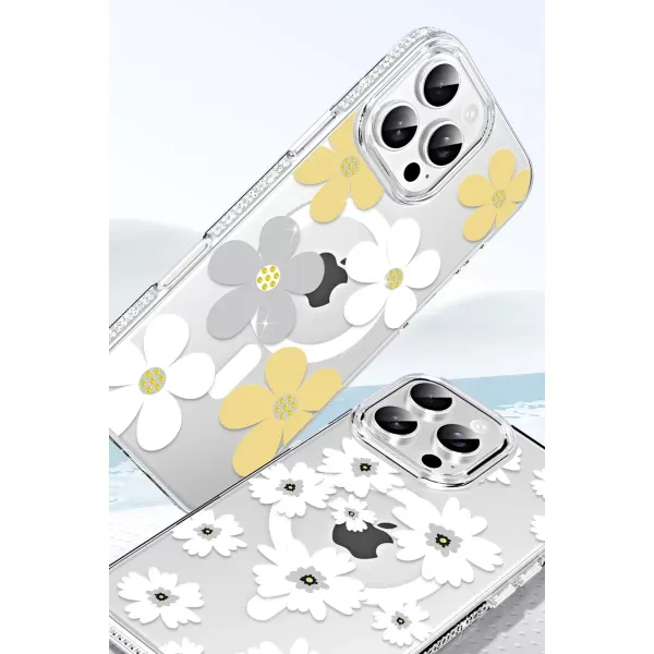 Joko Apple İphone 16 Pro Max Floral Magsafe Kapak - Beyaz