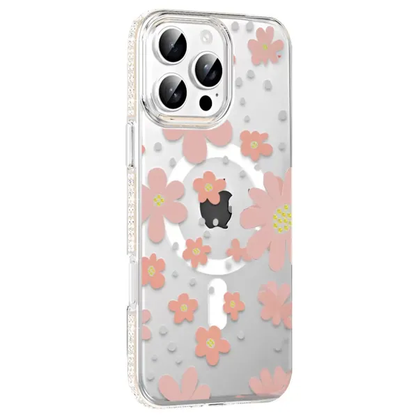 Joko Apple İphone 16 Pro Max Floral Magsafe Kapak - Pembe