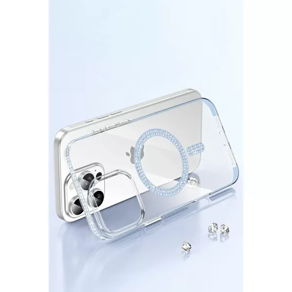 Joko Apple İphone 14 Pro Max Move Taşlı Magsafe Kapak - Gümüş