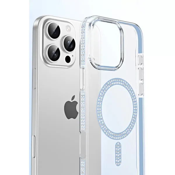 Joko Apple İphone 14 Pro Max Move Taşlı Magsafe Kapak - Gümüş