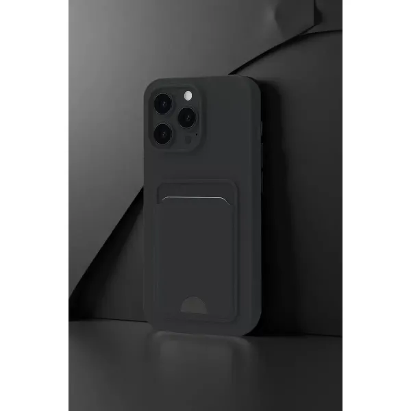 Apple İphone 16 Pro Kılıf Kelvin Kartvizitli Silikon - Bordo
