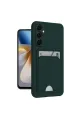 Samsung Galaxy M15 Kelvin Kartvizitli Silikon - Koyu Yeşil