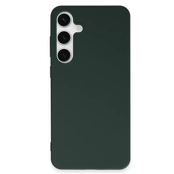 Samsung Galaxy S24 Plus Kılıf First Silikon - Koyu Yeşil