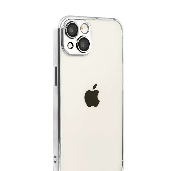 Apple İphone 15 Razer Lensli Silikon - Gümüş
