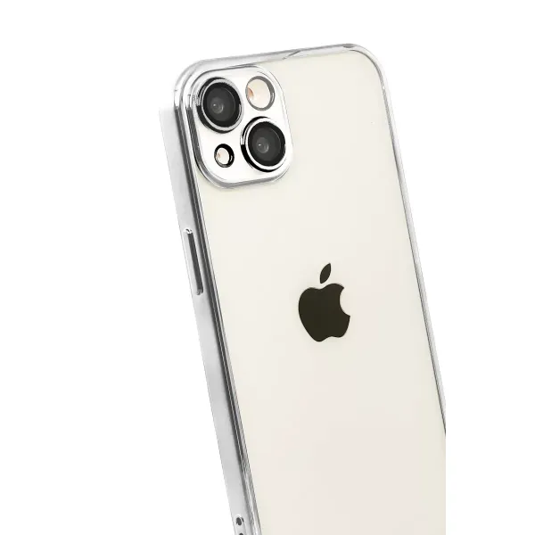 Apple İphone 15 Razer Lensli Silikon - Gümüş