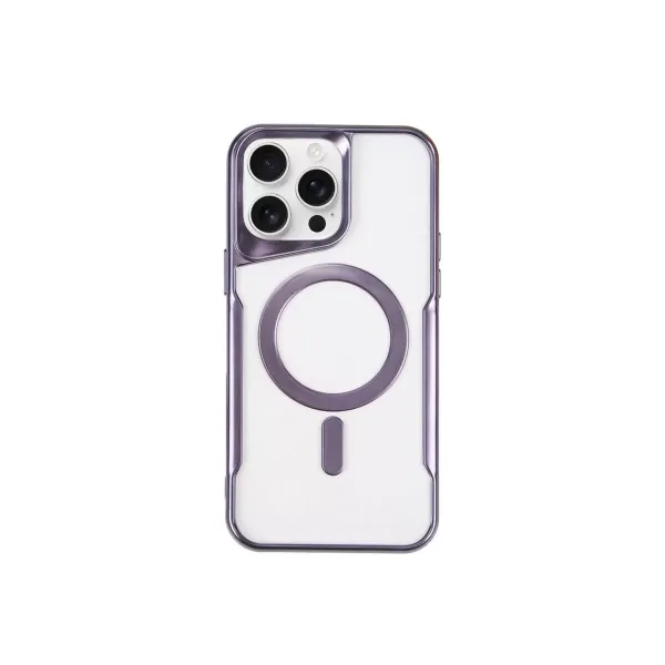 Apple İphone 15 Pro Max Kılıf Boyi Magsafe Silikon Kapak - Derin Mor