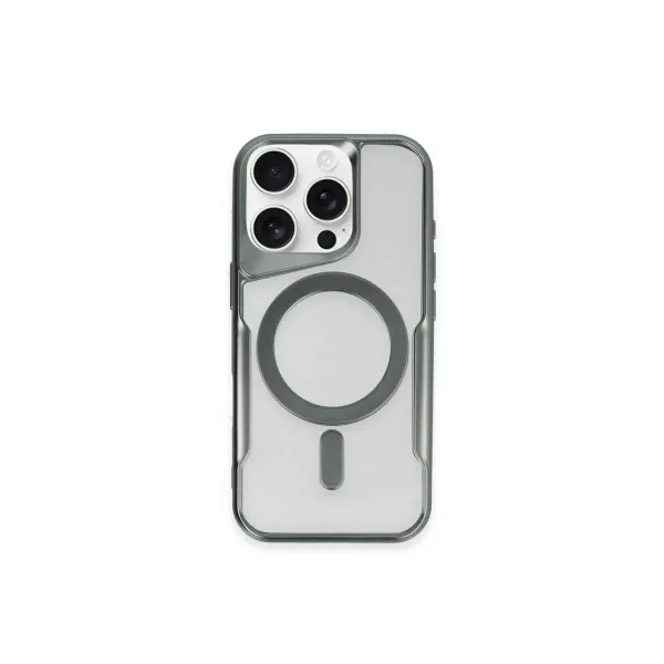Apple İphone 15 Pro Max Kılıf Boyi Magsafe Silikon Kapak - Yeşil