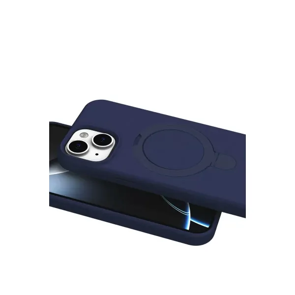 Apple İphone 15 Plus Regal Magsafe Standlı Kapak - Lacivert