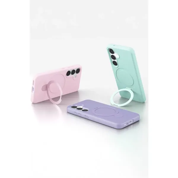 Samsung Galaxy S25 Regal Magsafe Standlı Kapak - Derin Mor