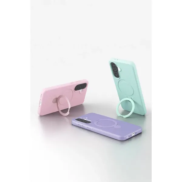 Samsung Galaxy A36 Regal Magsafe Standlı Kapak - Açık Pembe