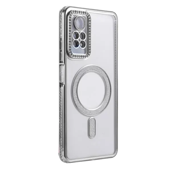 Xiaomi Redmi Note 12 Pro 4g Joke Simli Magneticsafe Kılıf - Gümüş