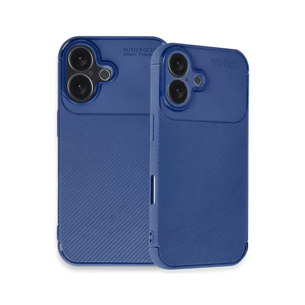 Apple İphone 16 Plus Kılıf Auto Focus Karbon Kapak - Lacivert