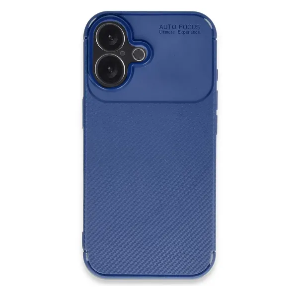Apple İphone 16 Plus Kılıf Auto Focus Karbon Kapak - Lacivert