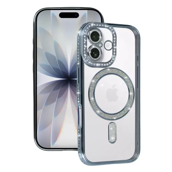 Apple İphone 17 Joke Simli Magneticsafe Kılıf - Mavi
