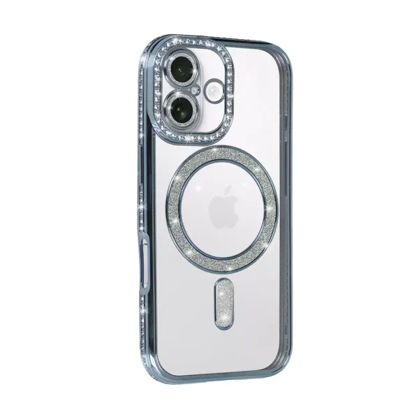 Apple İphone 17 Joke Simli Magneticsafe Kılıf - Mavi