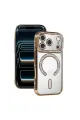Apple İphone 17 Pro Max Joke Simli Magneticsafe Kılıf - Gold