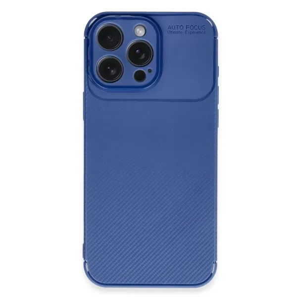 Apple İphone 16 Pro Max Kılıf Auto Focus Karbon Kapak - Lacivert