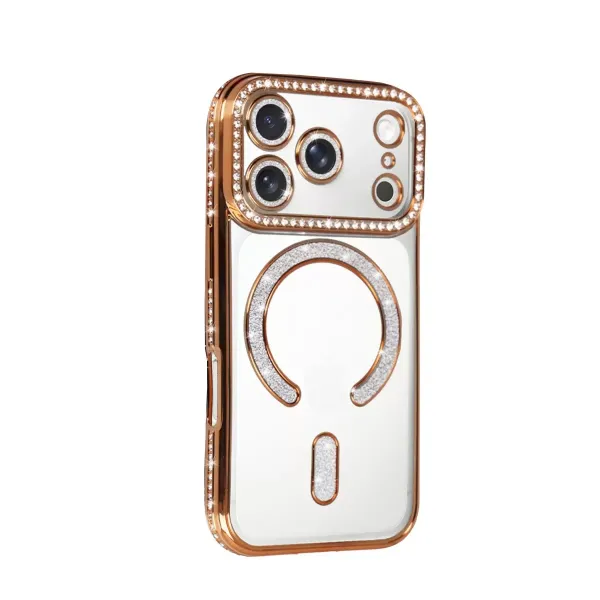 Apple İphone 17 Pro Max Joke Simli Magneticsafe Kılıf - Turuncu