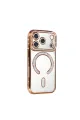 Apple İphone 17 Pro Max Joke Simli Magneticsafe Kılıf - Turuncu