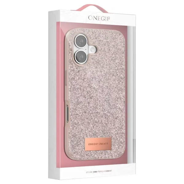 Onegif Apple İphone 17 Pro Bright Simli Kapak - Lila