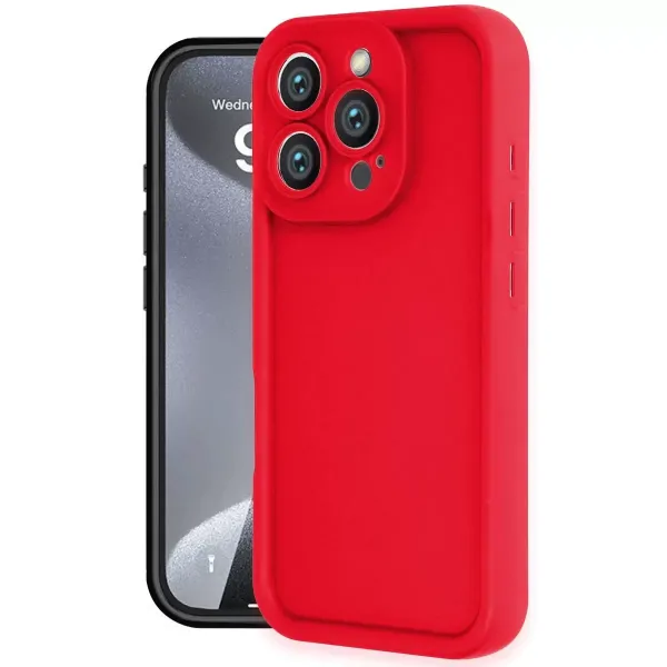 Apple İphone 16 Pro Max Kılıf Viera Silikon - Kırmızı