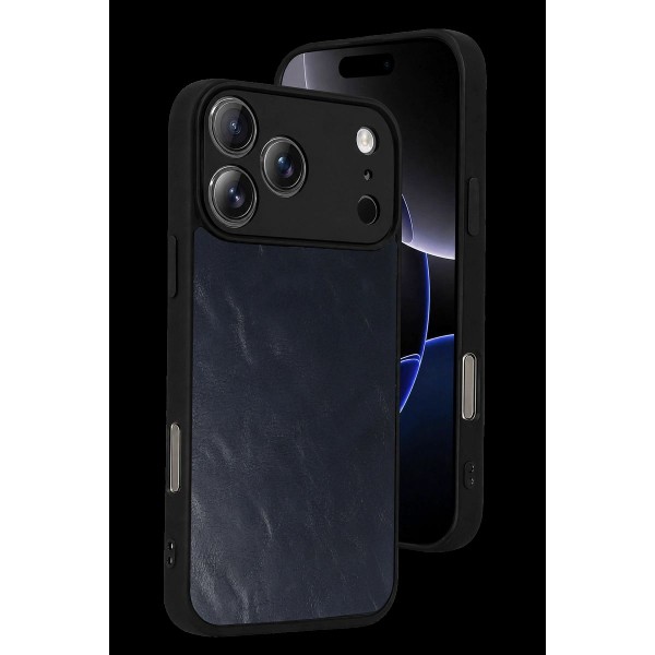 Apple İphone 17 Pro Aras Deri Kapak - Lacivert