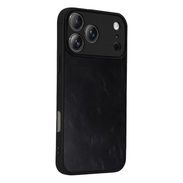 Apple İphone 17 Pro Aras Deri Kapak - Siyah