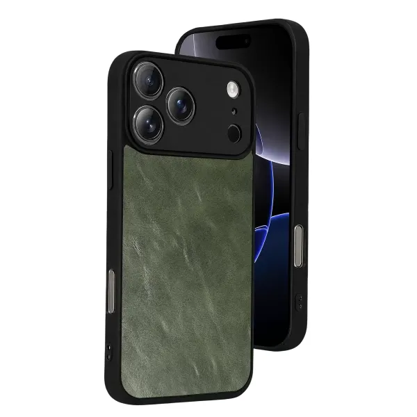 Apple İphone 17 Pro Aras Deri Kapak - Yeşil