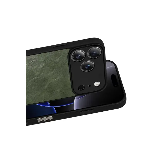 Apple İphone 17 Pro Aras Deri Kapak - Yeşil