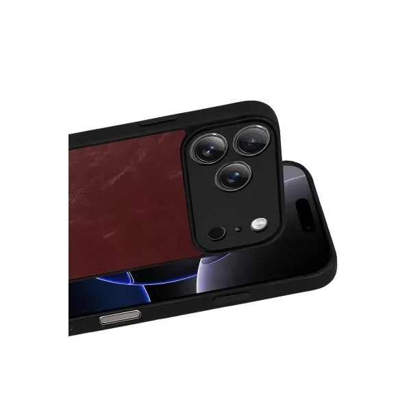 Apple İphone 17 Pro Max Aras Deri Kapak - Bordo