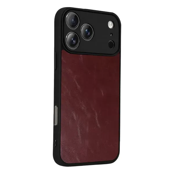 Apple İphone 17 Pro Max Aras Deri Kapak - Bordo