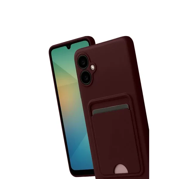 Samsung Galaxy A07 4g Kelvin Kartvizitli Silikon - Bordo